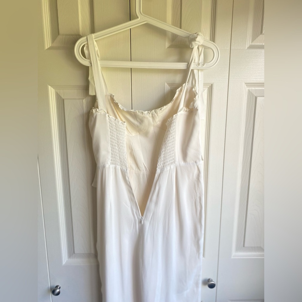 NEW Reformation Alfred Tie-Shoulder Wide-Leg Jumpsuit in Ivory Size 4 - Picture 8 of 12